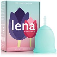 Lena Menstrual Cup - Reusable Period Cup - Tampon and Pad Alternative - Heavy Flow - Large - Turquoise