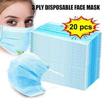 Disposable Face Cover, 20 Pcs 3Ply Breathable and Comfortable Covers with Earloop Anti Dust Breathable Disposable Earloop Mouth Face Cover,Thick 3-Layer Mouth Cover Protection and Personal Health