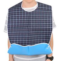 AQUEENLY Adult Bib Clothing Protectors with Waterproof Vinyl Backing Senior Men and Women Bibs for Eating (Blue)