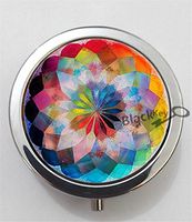 BlackKey Bohemian Pattern 3-Compartment Decorative Pocket Gift Box Case Organizer for Pill, Color 1 -2057