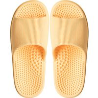 Deerway Acupressure Massage Slippers Therapeutic Reflexology Sandals for Foot Acupoint Massage Shiatsu Arch Pain Relief Non-Slip Massage Shoes for Bath Shower (7-7.5 W US Women/6-6.5 W US Men, Yellow)