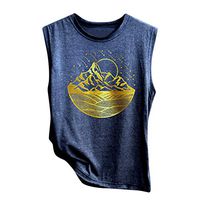 Meikosks Womens Fashion Print Tank Top Soft Comfortable Vest Loose Casual Shirt Graphic Pullover