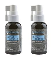 Peaceful Mountain Throat Rescue (Pack of 2) with Elemental Silver, Purified Water and Peppermint Essential Oil, Natural and Holistic Throat Support, 2 fl. oz.