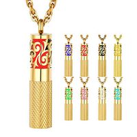 Supcare Essential Oil Necklace, Aromatherapy Cylinder Jewelry,Perfume Locket Necklace,Stainless Steel Locket Necklace Jewelry for Men/Women with 8 Refill Pads