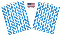 Made in USA! 100 Country Flag 1.5" x 1" Self Adhesive World Flag Stickers, Two Sheets of 50, 100 Sticker Flags Total (Antarctica)