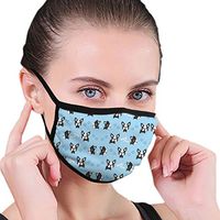 YOFFYO Fashion Face Cover Adjustable Elastic Band Face and Nose Cover for Pollen Smog Climbing - Anti Pet Hair Allergy (French Bulldog Paw and Dog Bone Mouth Cover)