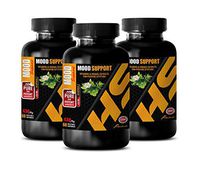 Stress Supplements - Mood Support Vitamins and Herbs - Positive Vibes - Natural - Anxiety and Stress Relief - Pure and Potent - 5 htp for Sleep - 3 Bottle (180 Caps)