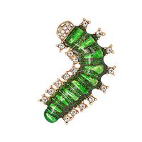 Fashion Caterpillar Brooch Yellow Green Enamel Brooch Pin Clothing Accessory Creation Aesthetic Party Girl Jewerly Design Style Womans Women | Color - Green