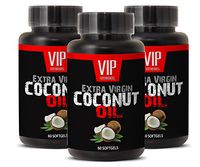 Natural Extra Virgin Coconut Oil 3000mg - for Brain and Health Support (3 Bottles 180 softgels)