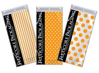 Flexicore Packaging | Pin Stripe & Polka Dot Gift Wrap Tissue Paper | Size: 15 Inch X 20 Inch | Count: 30 Sheets | Color: Tangerine | DIY Craft, Art, Wrapping, Decorations
