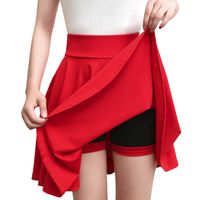 Casual High Waist Hip Solid Slim Skirt Women Sexy Sport Solid Color Short Skorts Mini Skirt (Red, XXL)
