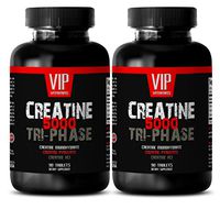 Muscle gain Supplements - CREATINE TRI-Phase 5000 - creatine Bulk - 2 Bottles (180 Tablets)