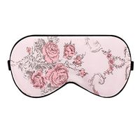 Healifty Silk Eye Patch Silk Filled Sleep Eye Mask Cover Large Eyeshade Blindfold for Sleep Nap Meditation (Pink Rose)