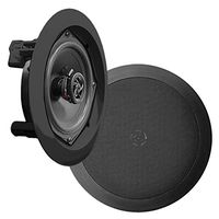 Pyle Ceiling Wall Mount Speakers - 5.25" Pair of 2-Way Midbass Woofer Speaker 1'' Polymer Dome Tweeter Flush Design w/ 80Hz - 20kHz Frequency Response & 150 Watts Peak Easy Installation - PDIC51RDBK