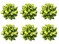 PMU Star Gift Bows 6 Inch Lime Green (6/Pkg) Pkg/1