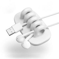 Cord Organizer with 4 Slots Cable Organizer Self Adhesive Cable Management (White)