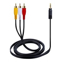 5ft 3.5 mm to RCA AV Camcorder Video Cable, 3.5mm Male to 3RCA Male Plug Stereo Audio Video AUX Cable (3.5mm to 3 RCA)