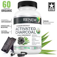 Extra Strength Activated Charcoal Pills Capsules Made from Natural Organic Coconut :: 60 ct. for Digestive Support and Teeth Whitening : Made in The USA with No Artificial Ingredients