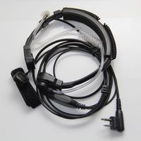 Flexible Throat Mic Microphone Covert Acoustic Tube Earpiece Headset With Finger PTT for Motorola Two Way Radio Walkie Talkie 2pin