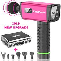 Massage Gun, HANDSONIC Deep Tissue Percussion Muscle Massager for Athletes with 20 Variable Speeds, 6 Massage Heads, Cordless Handheld Massager Device for Muscle Pain Relief, Enhanced Recovery