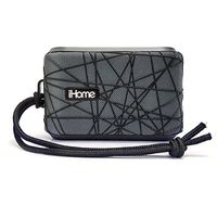 iHome Slip and Water Resistant Fabric Rechargeable Bluetooth Speaker with Speakerphone (Gray/Black)