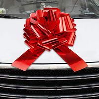 Vindar Big Red Car Bow with 2 FT Ribbon 16" Giant Car Bows for Car, Anniversary, Large Gift, New House, Christmas, Birthday Present Valentine's Day Bow Decoration (Red)