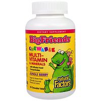 Natural Factors Big Friends, Chewable Multi-Vitamin & Minerals, Jungle Berry, 60 Chewable Tablets