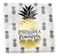 Giftcraft Avenue 9 Tropical Vibe, Pack of 20 Summer Design Cocktail Napkins (Party Like a Pineapple)