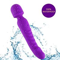 Heating Tail Computer LED Vibrator -7 Speed USB Cable Rechargeable Waterproof Wand Massager Design for Various Occasion.(Purple)