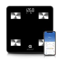 Arboleaf Weight Scale - Smart Scale Bluetooth Body Fat Scale Wireless with iOS, Android APP, Unlimited Users, Auto Recognition, 10 Body Composition Analyzer, Fat, BMI, BMR, Muscle Mass, 396 lb - Black