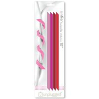 UNTIE 10" Twistable Ribbon Cord Wrap: 4 Pack"Lipstick"