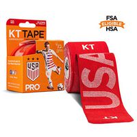 KT Tape Pro Synthetic Kinesiology Sports Tape, Water Resistant and Breathable, 20 Precut 10 Inch Strips, USWNT Rose Lavelle USA Edition, Rage Red