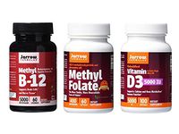 Jarrow Formulas Supplement Bundle (3 Items) – Methyl B12 + Methyl Folate + Vitamin D3 5000iu