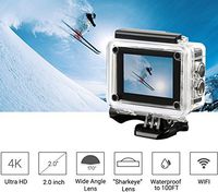 MGcool Explorer-Pro 4K Action Camera,170° Wide Angle "SHARKEYE" Lens Waterproof Sports Camera SILVER 16MP Ultra HD Underwater Action Cam with SONY Sensor and Accessories
