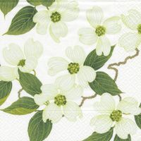 Entertaining with Caspari White Blossom Paper Dinner Napkins, Pack of 20