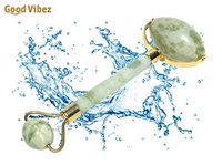 Jade Roller for Facial Massage | Double Rollers | Real Natural Jade Stone | Anti-Aging Beauty Skincare Tool to Rejuvenate Facial Skin | Anti-Wrinkle Massager for Face Eyes and Neck