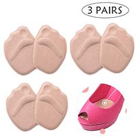 Ball of Foot Cushions Metatarsal Pads, 3 Pairs Women Forefoot Support Inserts Insoles Pain Relief for High Heels, Non-Slip Shoes Liners Grips Foot Care Protector, Beige