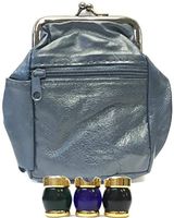 Greatest Selection Full Lamb Skin Cigarette Case Pouch, Coin Purse, Lighter Holder & Pockets, 100s, Free Gift! 3204 (Blue)