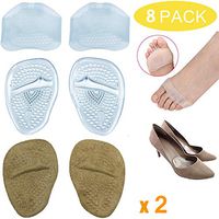 High Heel Cushions Metatarsal Pads,Toe Separators Foot Pad, (4 Pair), GNAWRISHING Soft Gel Ball of Forefoot Pad, Non Slip Shoe Inserts for Women High Heels, Suit for Foot Pain and Foot Fat