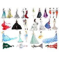 Seasonstorm Ladies Evening Dresses Precut Anti-UV Waterproof Decoration Album Planner Stickers Scrapbooking Diary Sticky Paper Flakes (PK518)