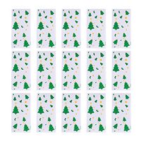 TOYANDONA 100pcs Christmas Cellophane Bags Clear Cello Bags Christmas Tree Pattern Cookies Candy Bags with Twist Ties