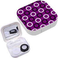 Portable Contact Lens Case Box Travel Kit Mirror + Bottle + Tweezers Container Holder [ Simple Circle ]