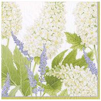 Caspari Fleurs De Mariage Paper Dinner Napkins in White - Four Packs of 20