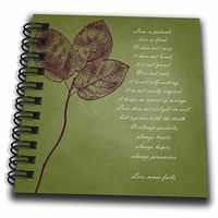 3dRose db_99339_3 Red Leaves Inspirational Love is Patient, Love is Kind Bible Verse - Mini Notepad, 4 by 4"