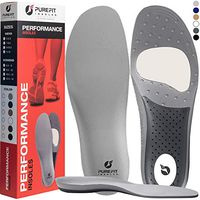 Plantar Fasciitis Insoles for Men and Women, PureFit Arch Support Shoe Inserts, Helps Flat Feet, Bunions, Lower Back, Ultimate Support, Super Shock Absorption, Running Athletic Shoe Insoles