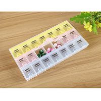 7 Days Pill Organizer,Vishm Weekly Pill Box Organizer with 7 Day AM/PM Night Medi-Planner/21 Large Compartments Pill Organizer Box for Medicine,Vitamin and Other Small Items Such as Earrings,Beads etc