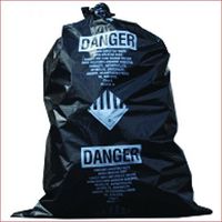 TheSafetyHouse 33 x 50 x 6 Mil Printed Black Asbestos Bags 50/roll