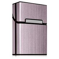 kwmobile Cigarette Case Box Holder - Aluminum Case for Cigarettes with Magnetic Flip Top Closure - Rose Gold