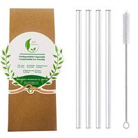 Reuse Straight Clear Glass Straws, Transparent Crystal Drinking Reusable With Case And Brush, Straws Glass 4 for Milkshake Smoothies