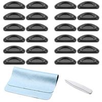 VENWOO 12 Pairs Eyeglasses Nose Pads Glasses Adhesive Silicone Anti-Slip Nosepads for Eyeglass Glasses Sunglasses (Black, 12 Pairs, 2mm)